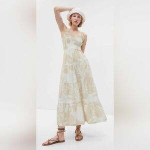 NWT GAP Linen Tiered Maxi Dress, Size S Tall